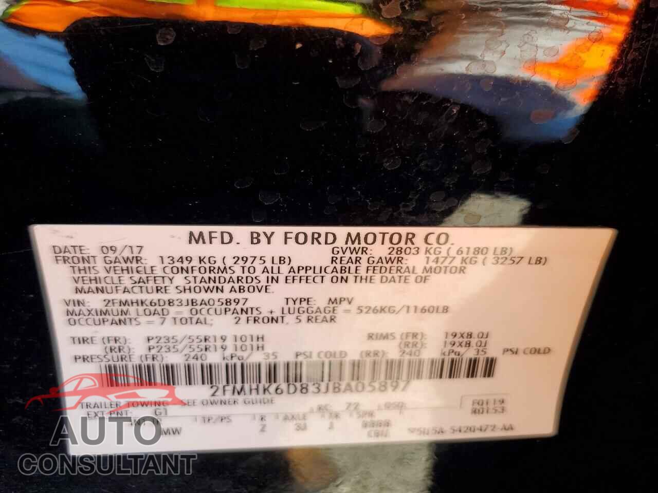 FORD FLEX 2018 - 2FMHK6D83JBA05897