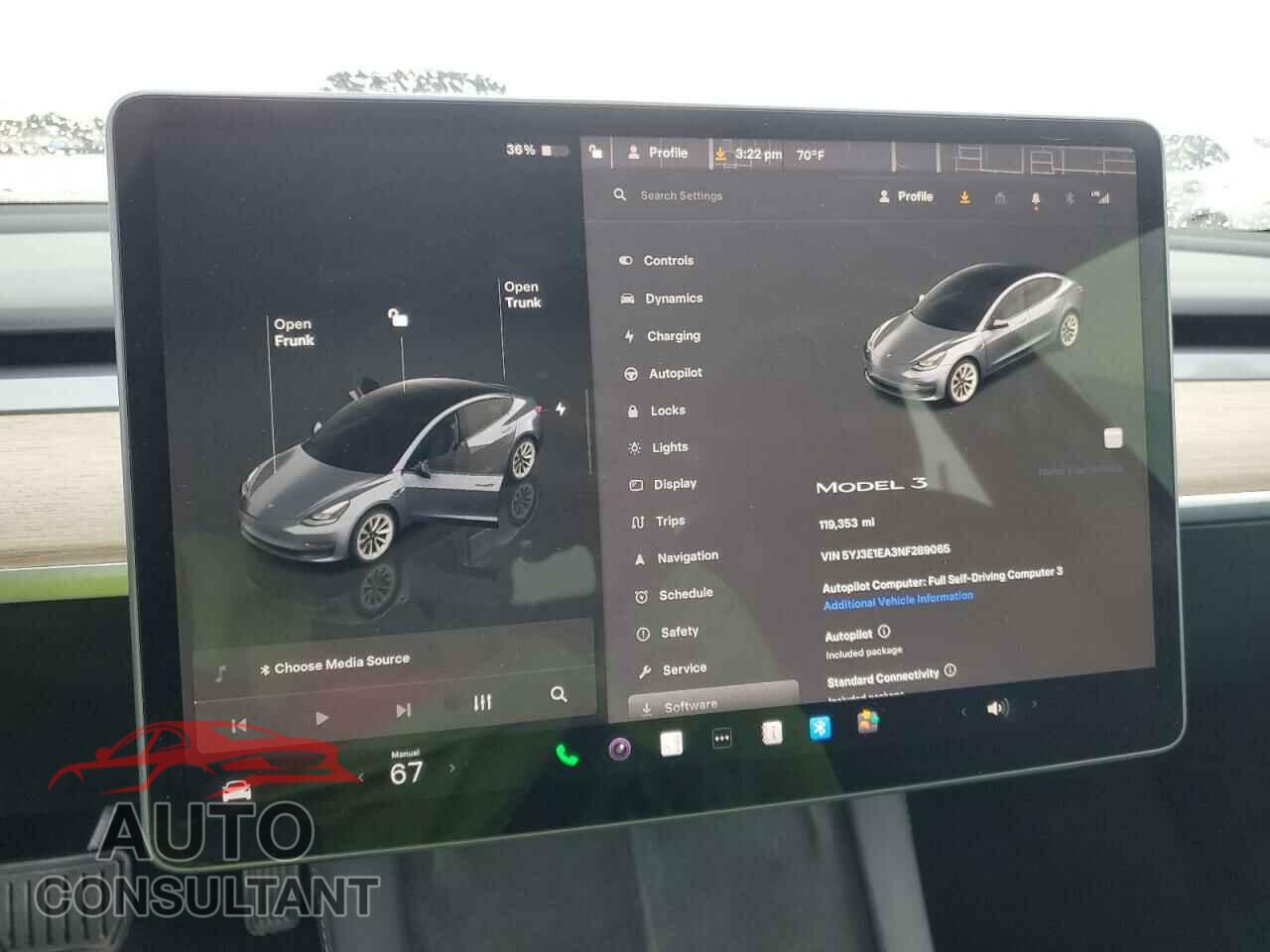 TESLA MODEL 3 2022 - 5YJ3E1EA3NF289065
