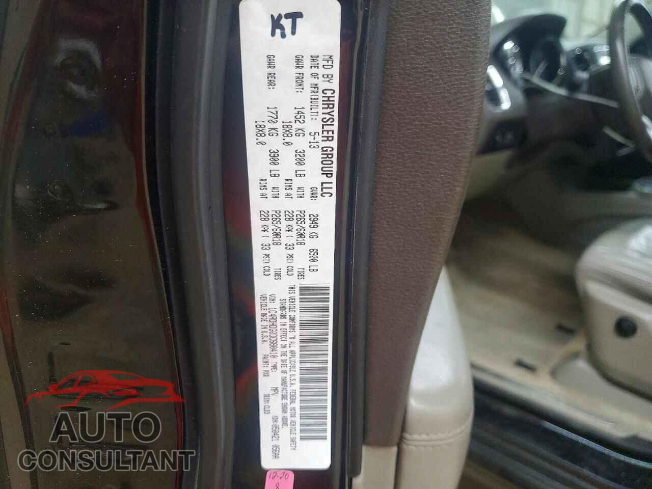 DODGE DURANGO 2013 - 1C4RDHDG0DC680410