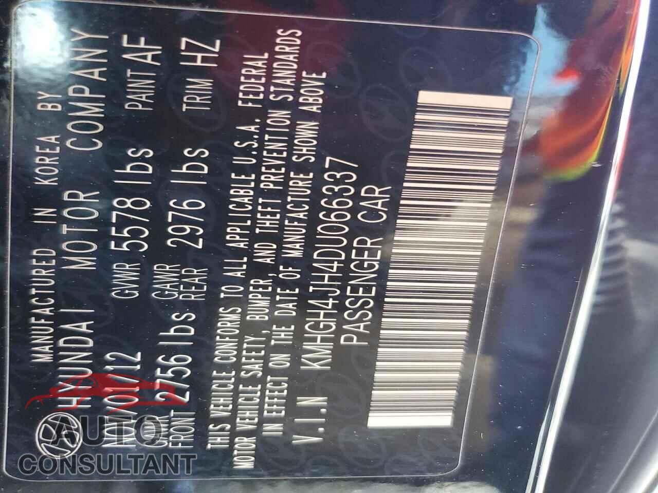 HYUNDAI EQUUS 2013 - KMHGH4JH4DU066337