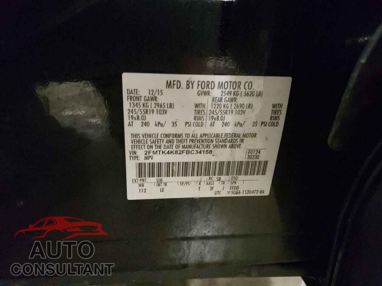 FORD EDGE 2015 - 2FMTK4K82FBC34158