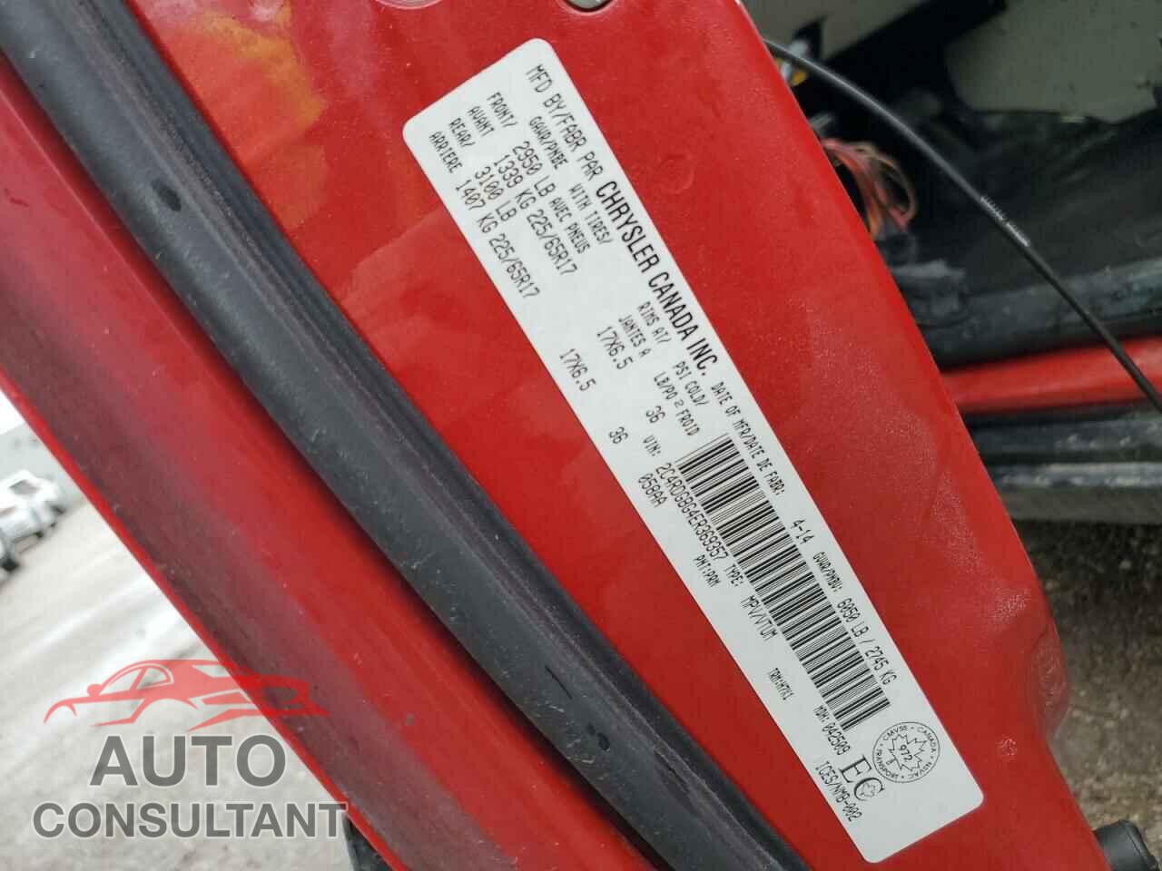DODGE CARAVAN 2014 - 2C4RDGBG4ER369357