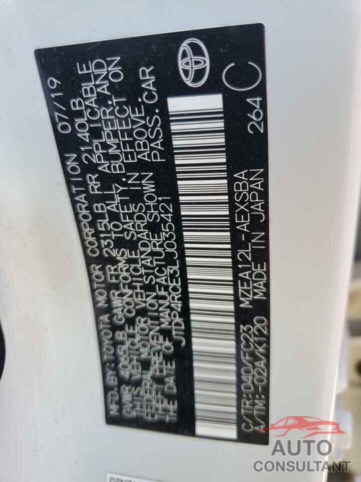 TOYOTA COROLLA 2020 - JTDP4RCE3LJ035421