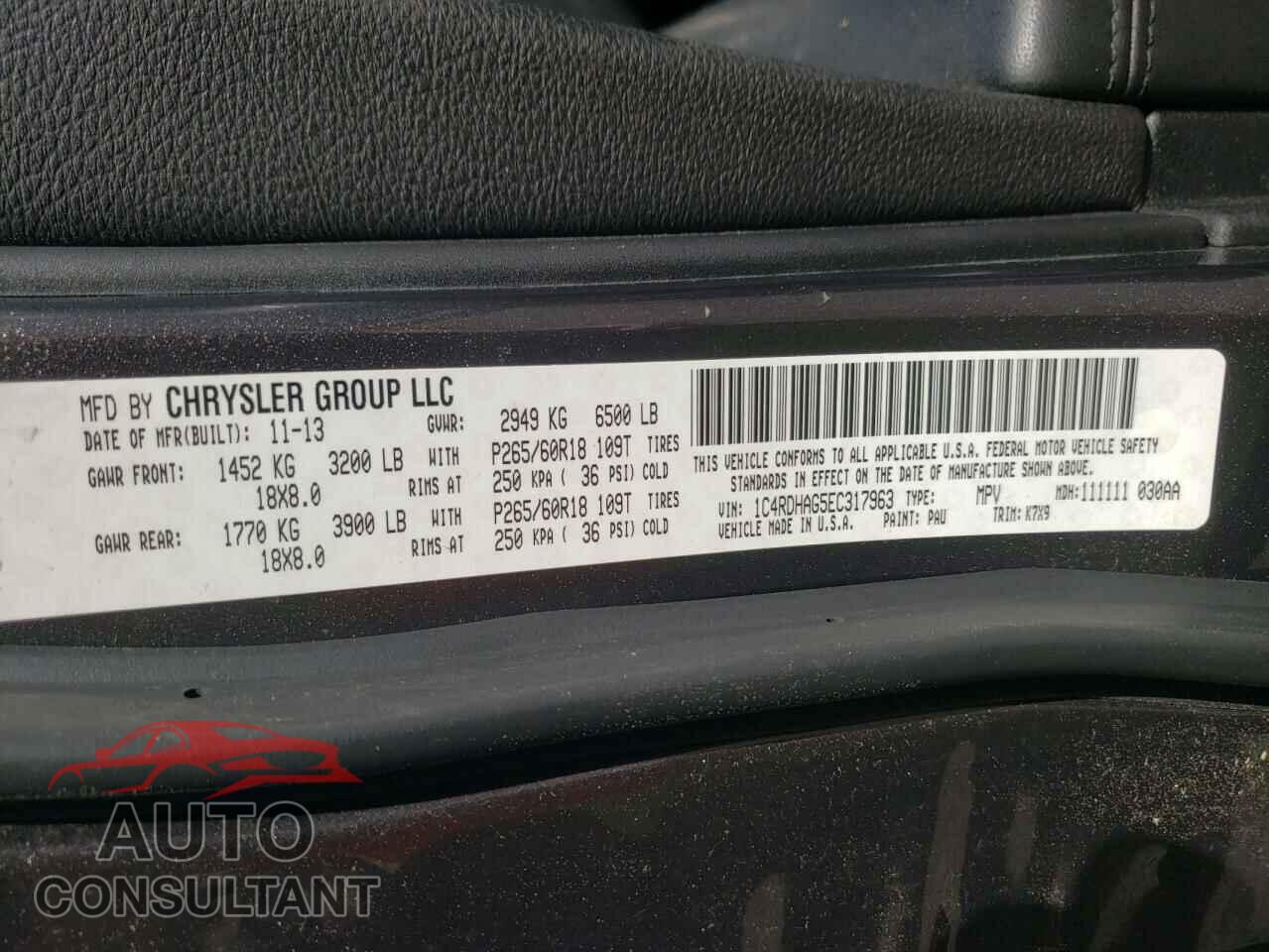 DODGE DURANGO 2014 - 1C4RDHAG5EC317963
