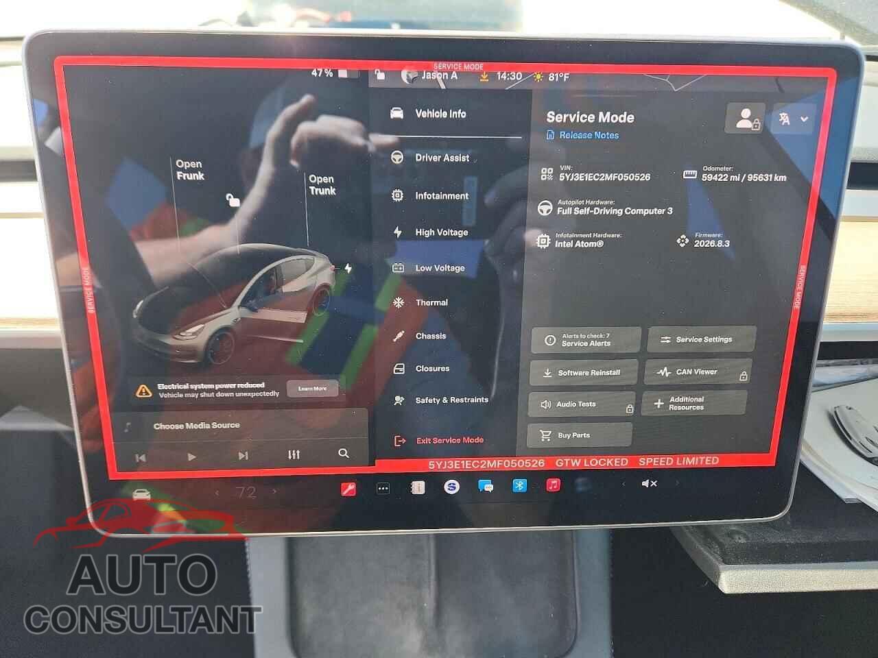 TESLA MODEL 3 2021 - 5YJ3E1EC2MF050526