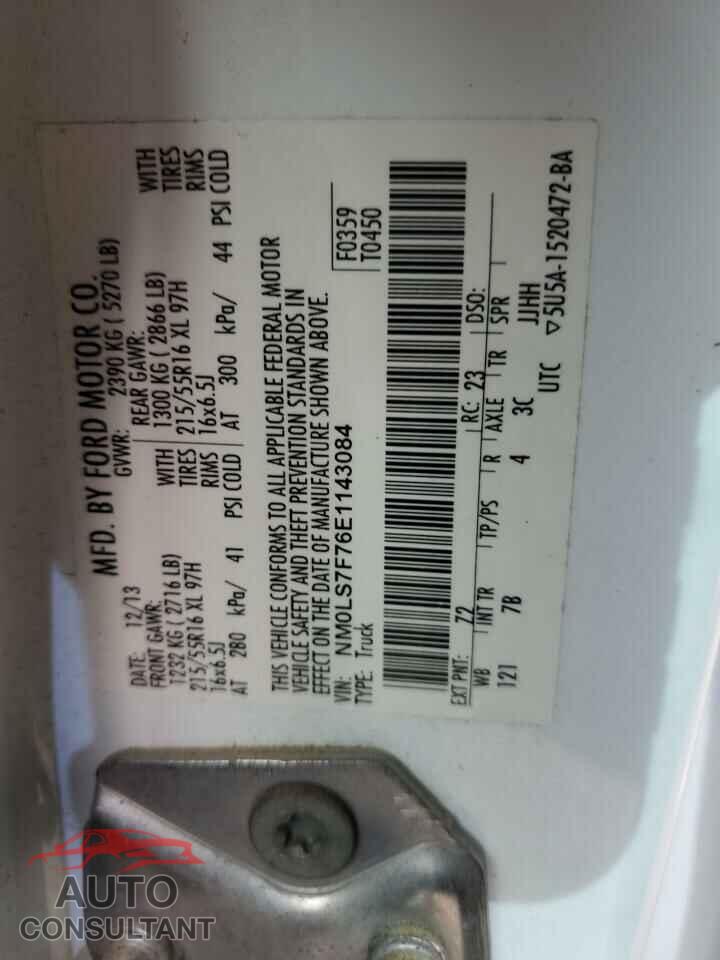 FORD TRANSIT 2014 - NM0LS7F76E1143084