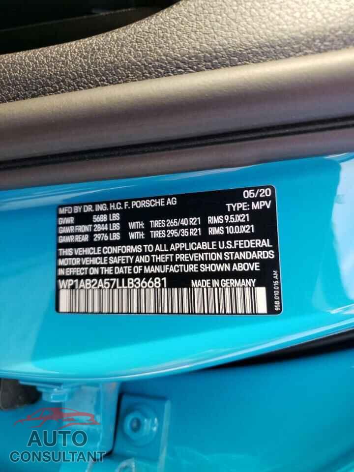 PORSCHE MACAN 2020 - WP1AB2A57LLB36681