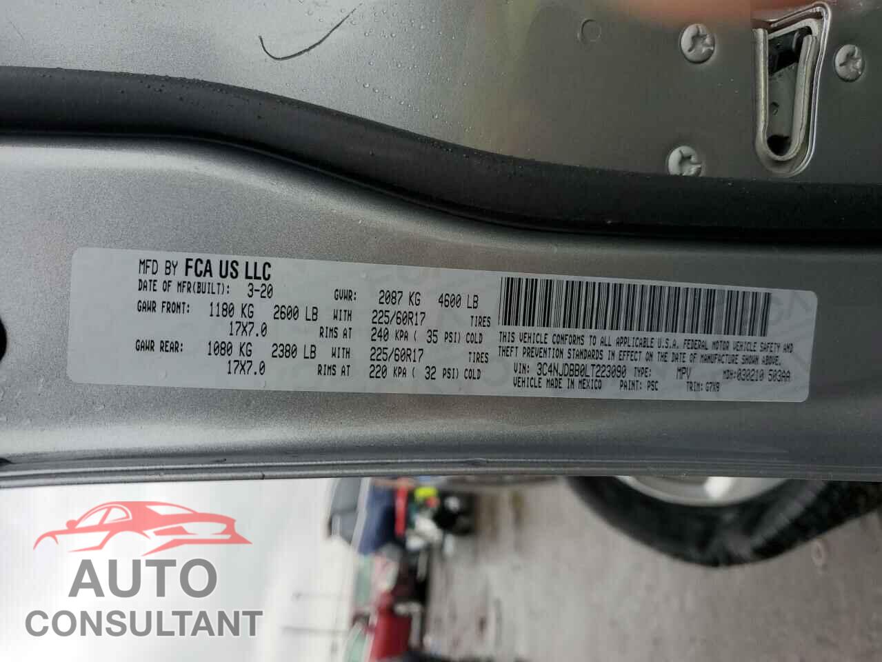 JEEP COMPASS 2020 - 3C4NJDBB0LT223090