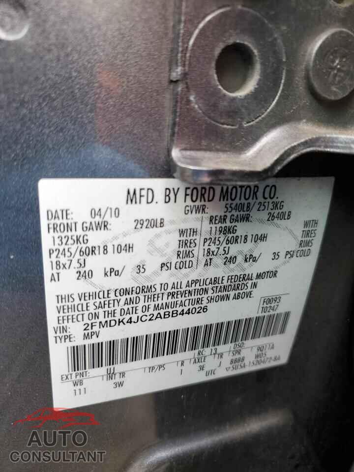 FORD EDGE 2010 - 2FMDK4JC2ABB44026
