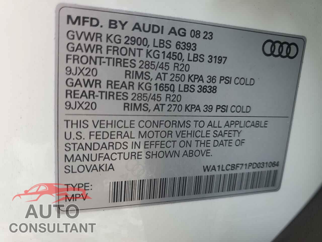 AUDI Q7 2023 - WA1LCBF71PD031064
