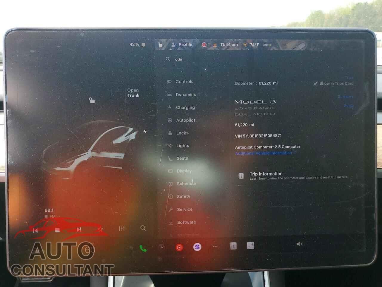 TESLA MODEL 3 2018 - 5YJ3E1EB2JF054871