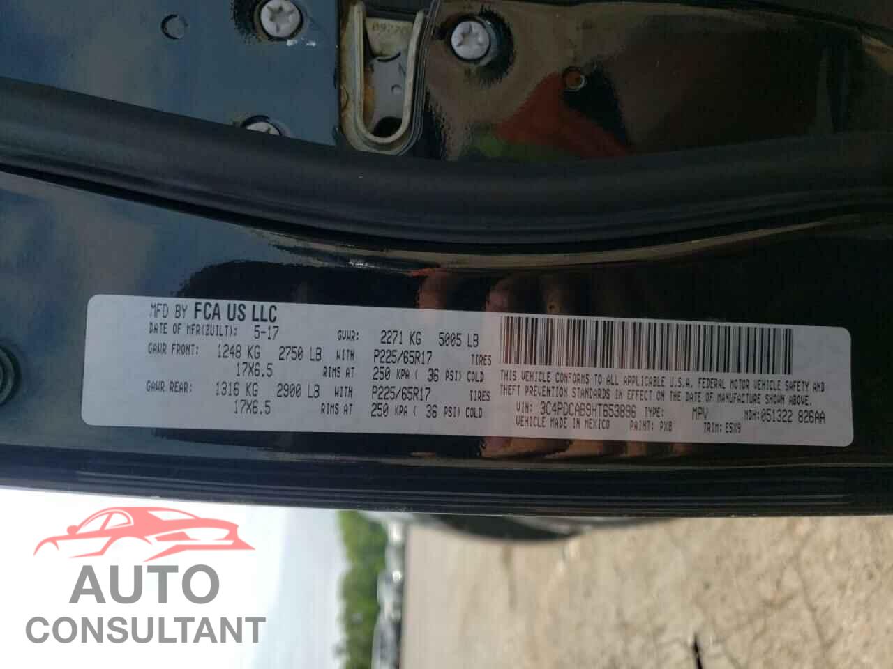 DODGE JOURNEY 2017 - 3C4PDCAB9HT653896