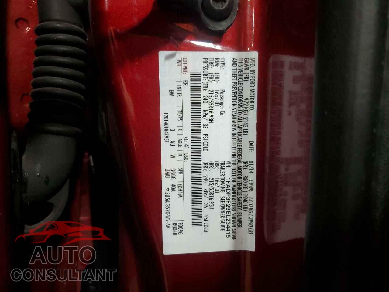 FORD FOCUS 2014 - 1FADP3F29EL234415