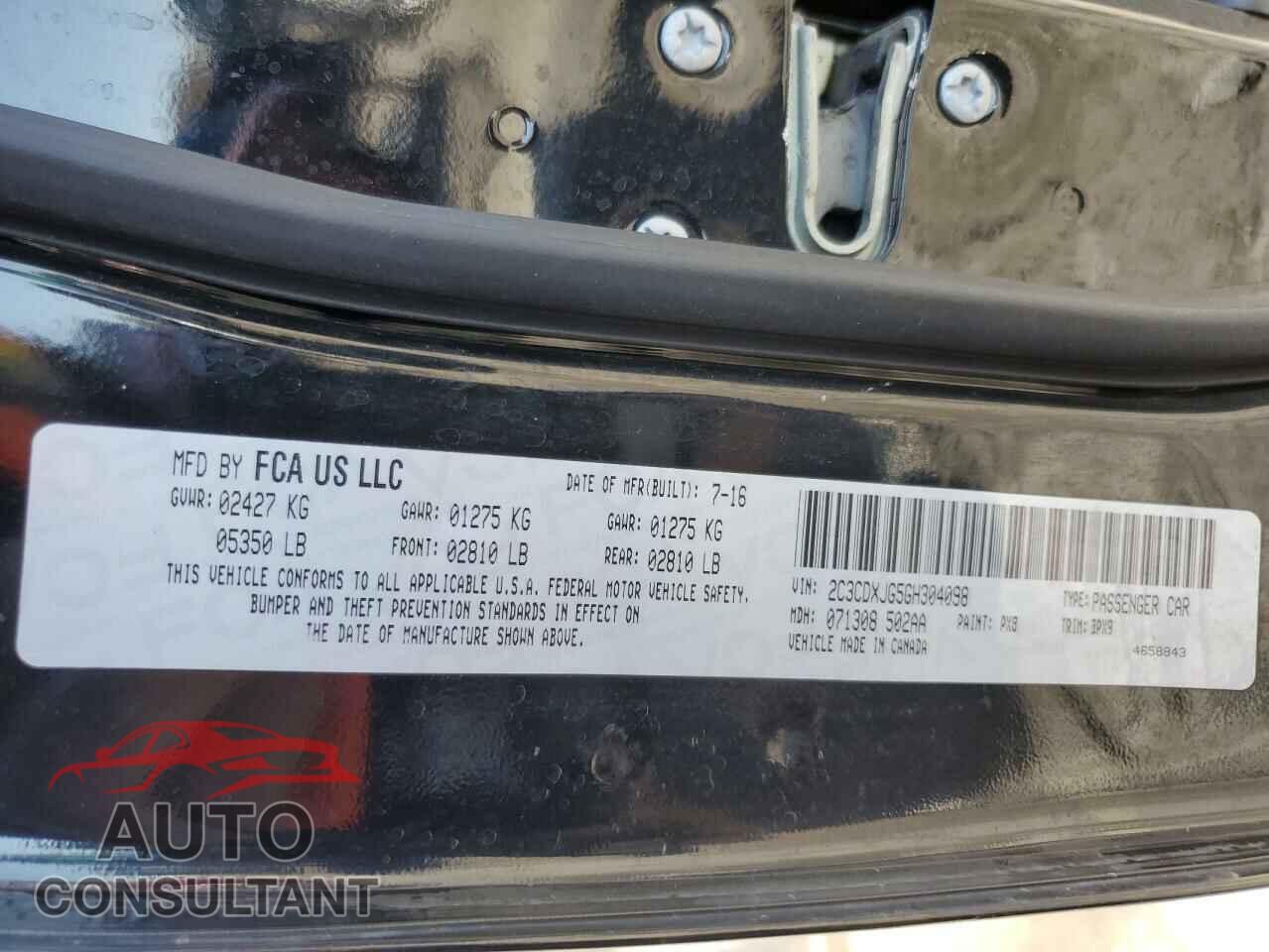 DODGE CHARGER 2016 - 2C3CDXJG5GH304098