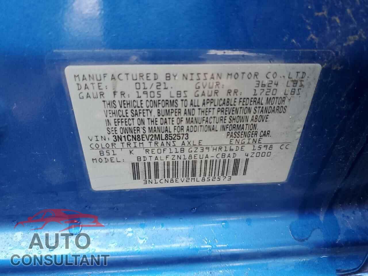 NISSAN VERSA 2021 - 3N1CN8EV2ML852573