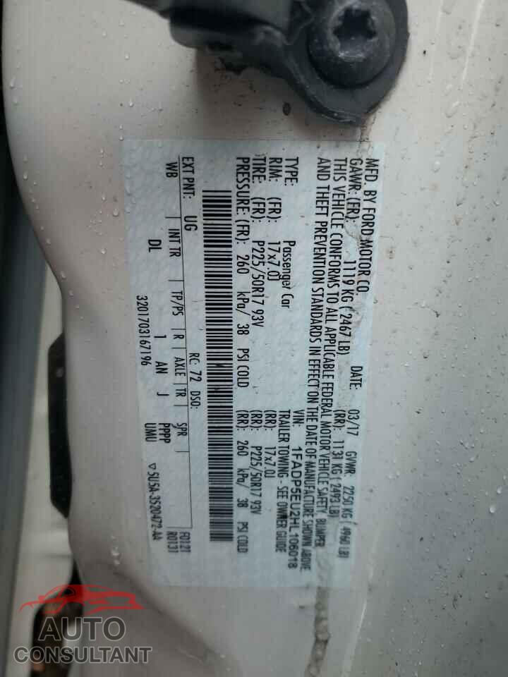 FORD CMAX 2017 - 1FADP5EU2HL106018