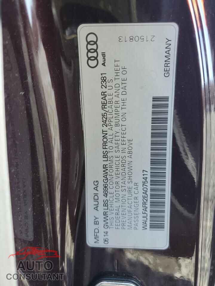 AUDI A5 2014 - WAULFAFR2EA075417