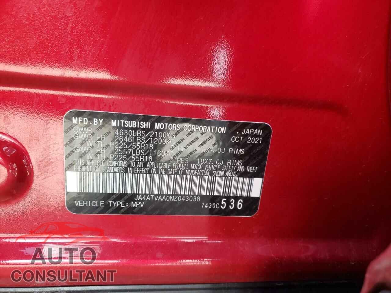 MITSUBISHI ECLIPSE 2022 - JA4ATVAA0NZ043038