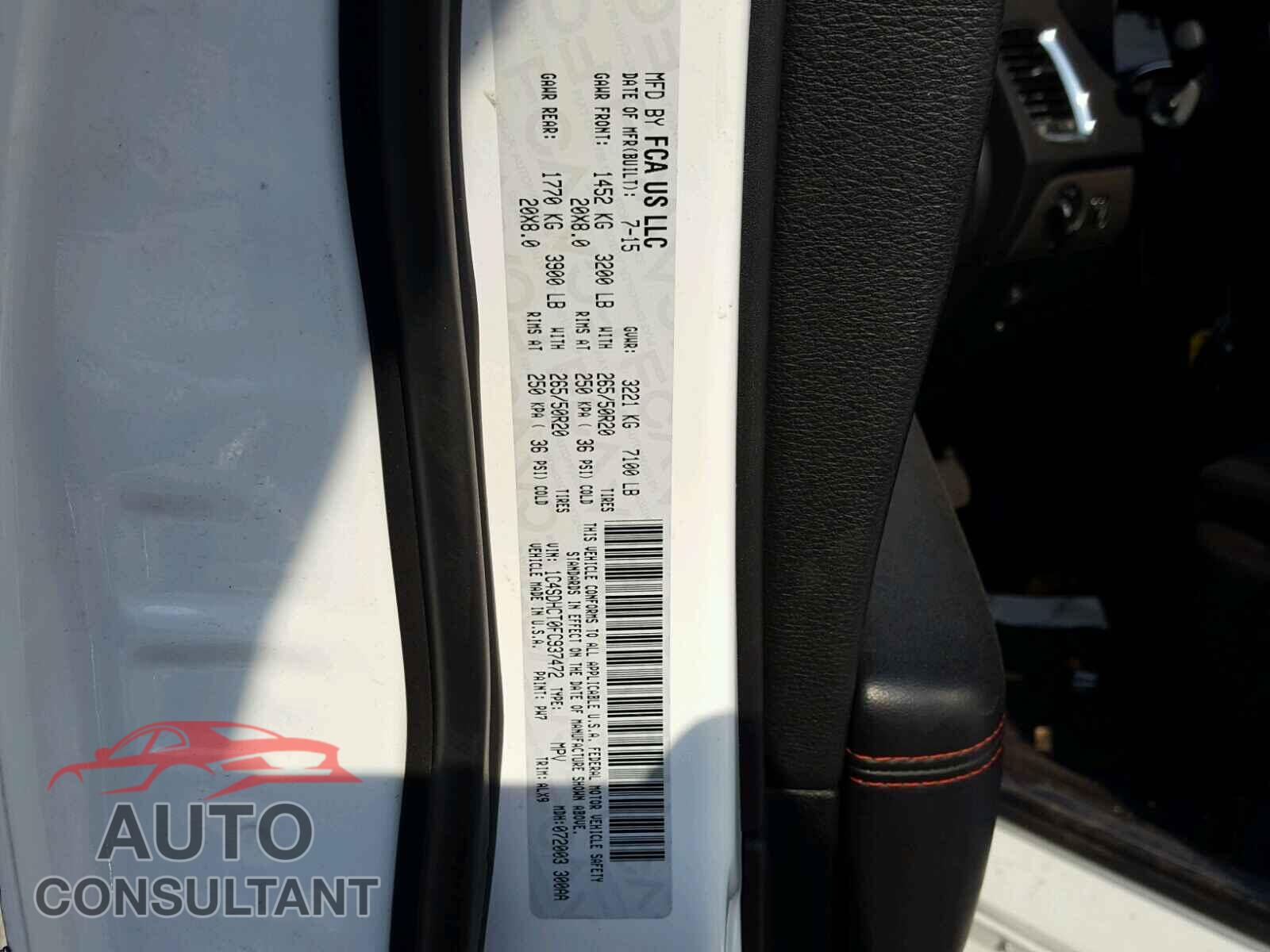 DODGE DURANGO 2015 - 1C4SDHCT0FC937472