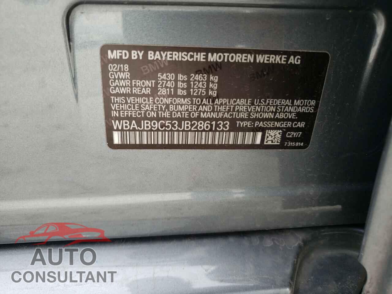 BMW M5 2018 - WBAJB9C53JB286133