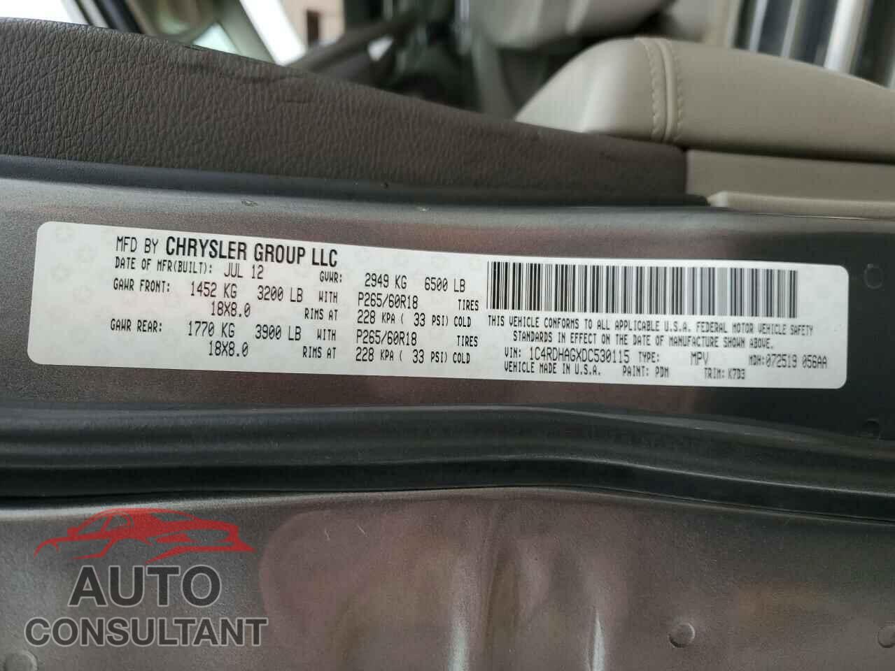 DODGE DURANGO 2013 - 1C4RDHAGXDC530115