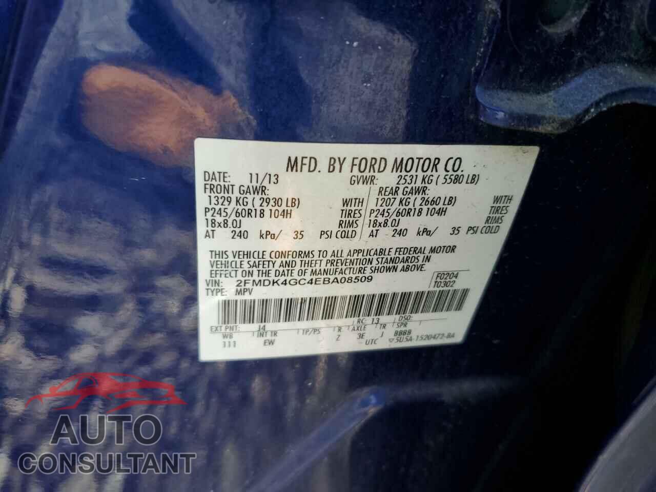 FORD EDGE 2014 - 2FMDK4GC4EBA08509