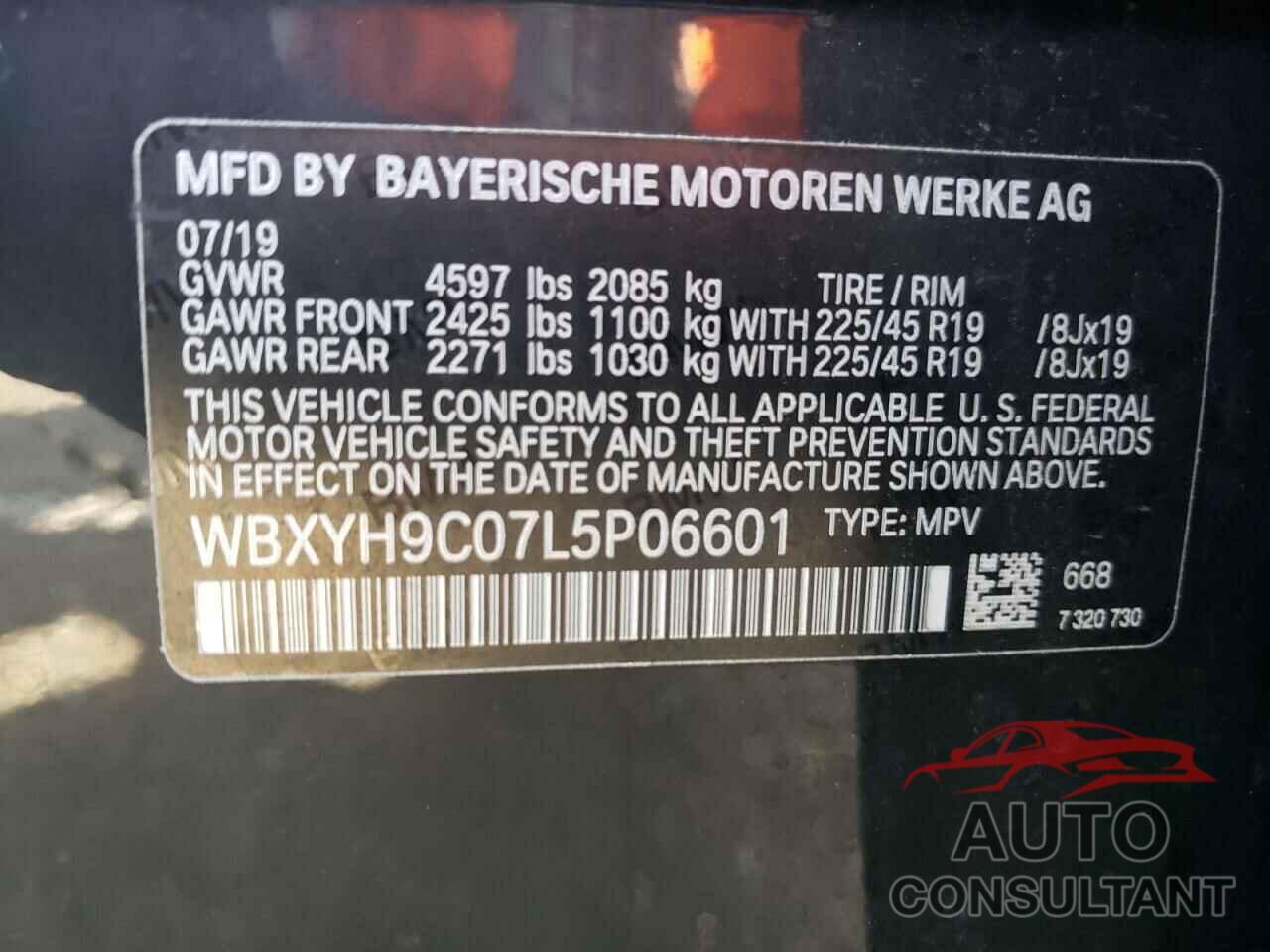 BMW X2 2020 - WBXYH9C07L5P06601