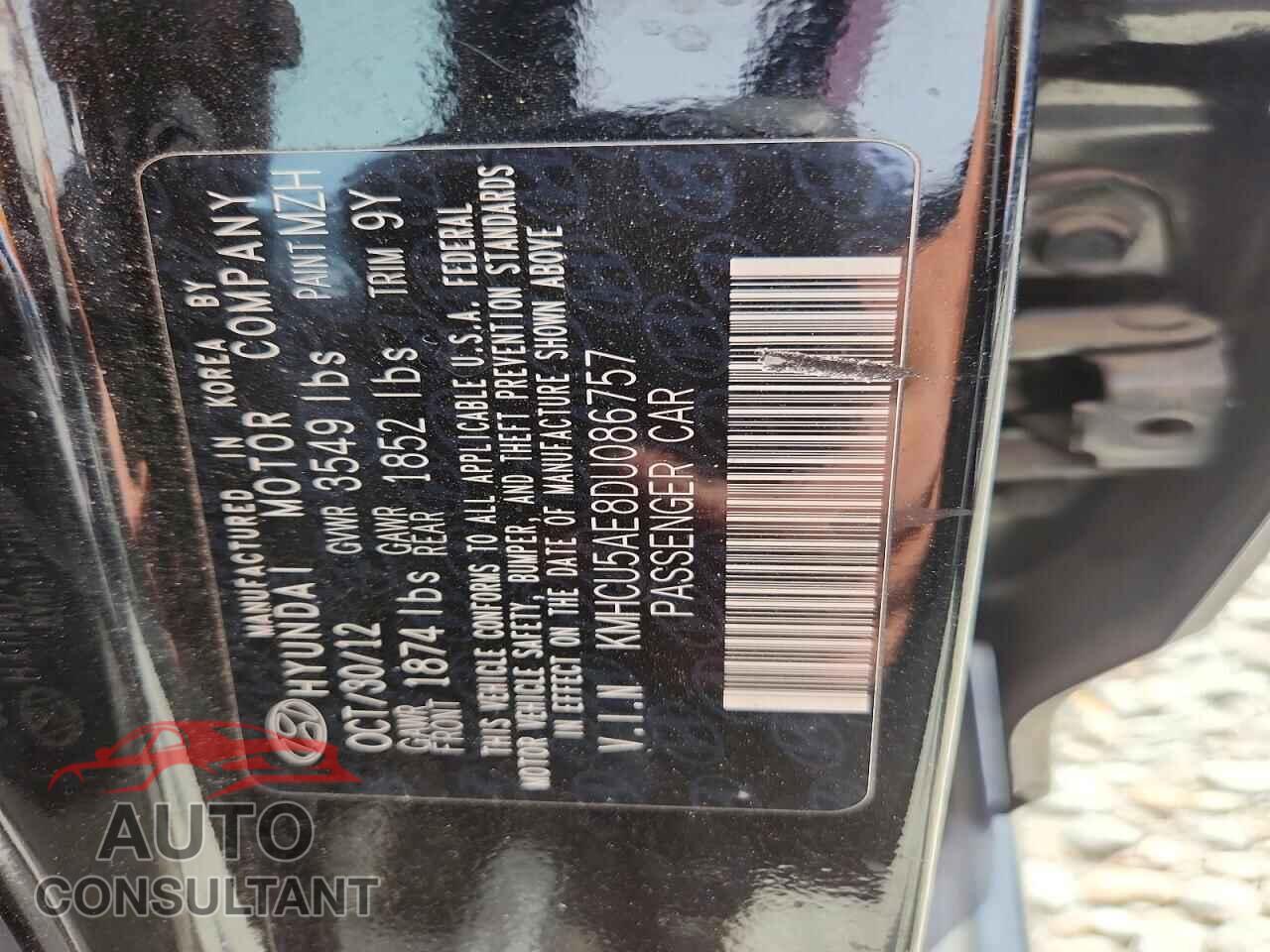 HYUNDAI ACCENT 2013 - KMHCU5AE8DU086757