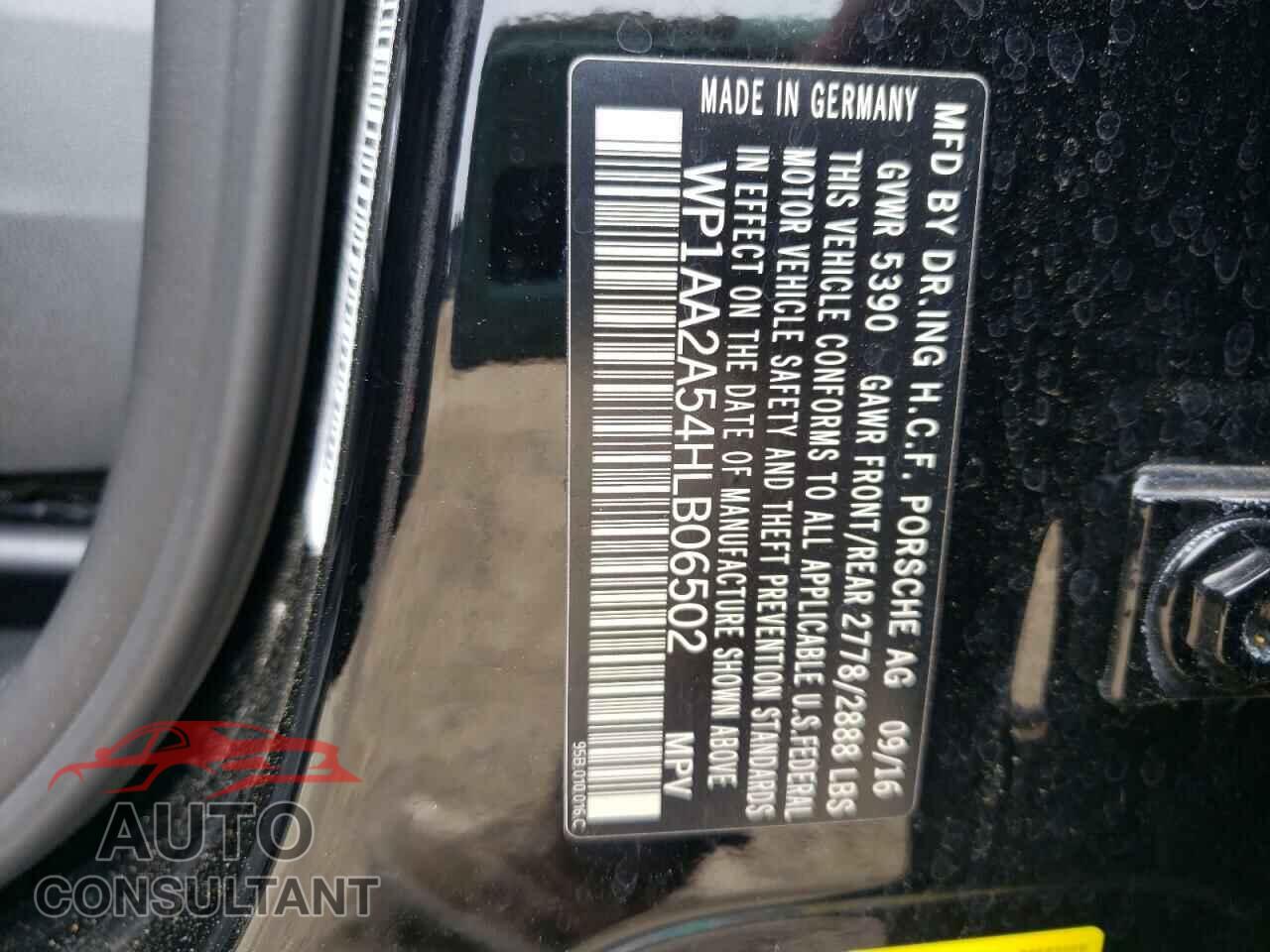 PORSCHE MACAN 2017 - WP1AA2A54HLB06502