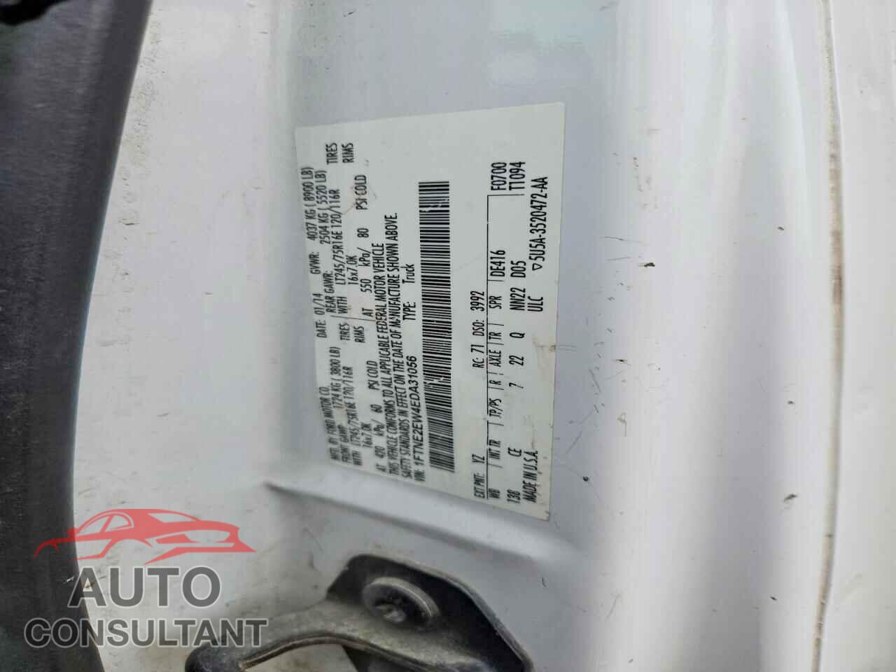 FORD ECONOLINE 2014 - 1FTNE2EW4EDA31056