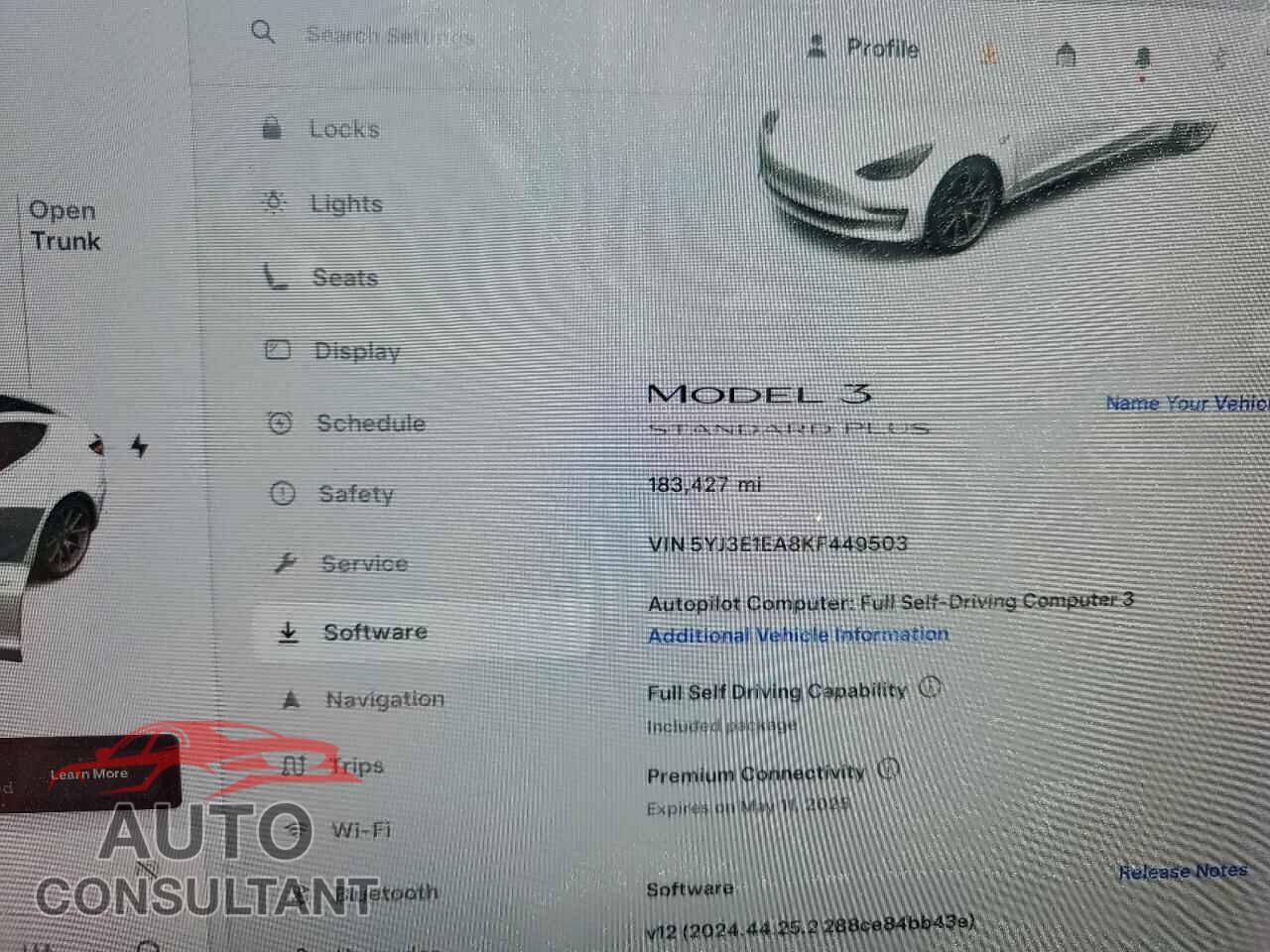 TESLA MODEL 3 2019 - 5YJ3E1EA8KF449503