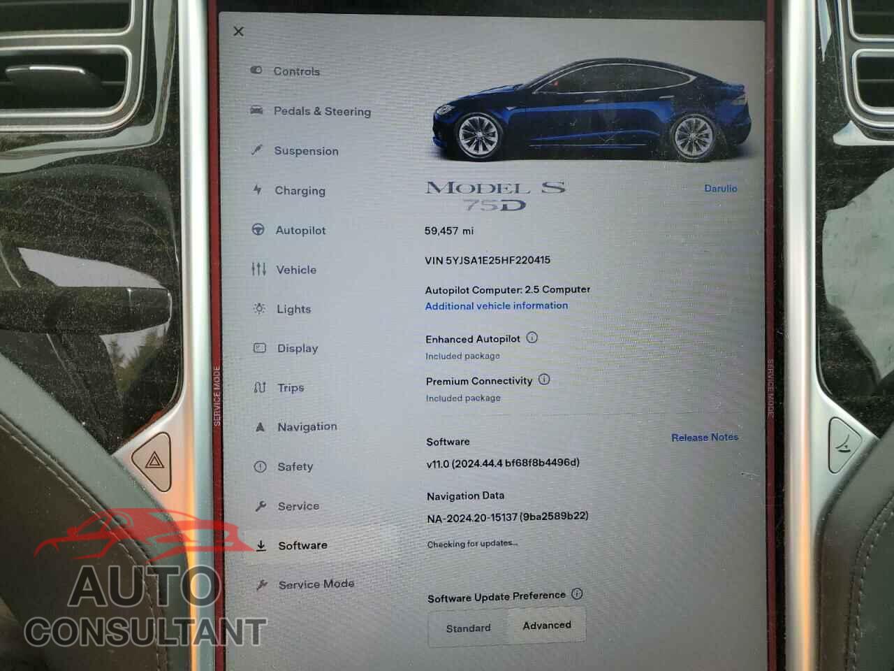 TESLA MODEL S 2017 - 5YJSA1E25HF220415