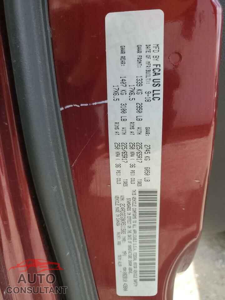 DODGE CARAVAN 2019 - 2C4RDGEG9KR511502