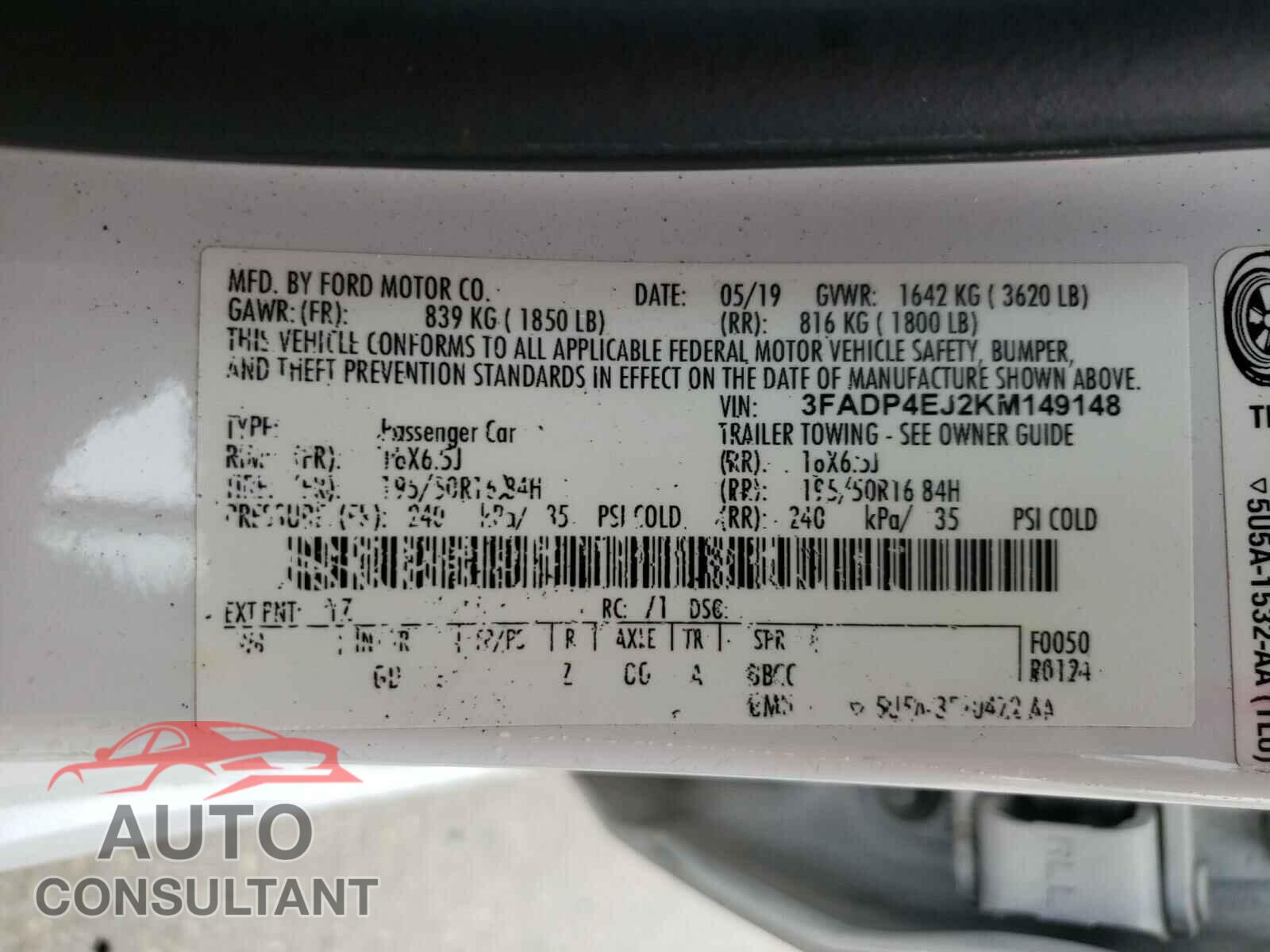 FORD FIESTA 2019 - 3FADP4EJ2KM149148