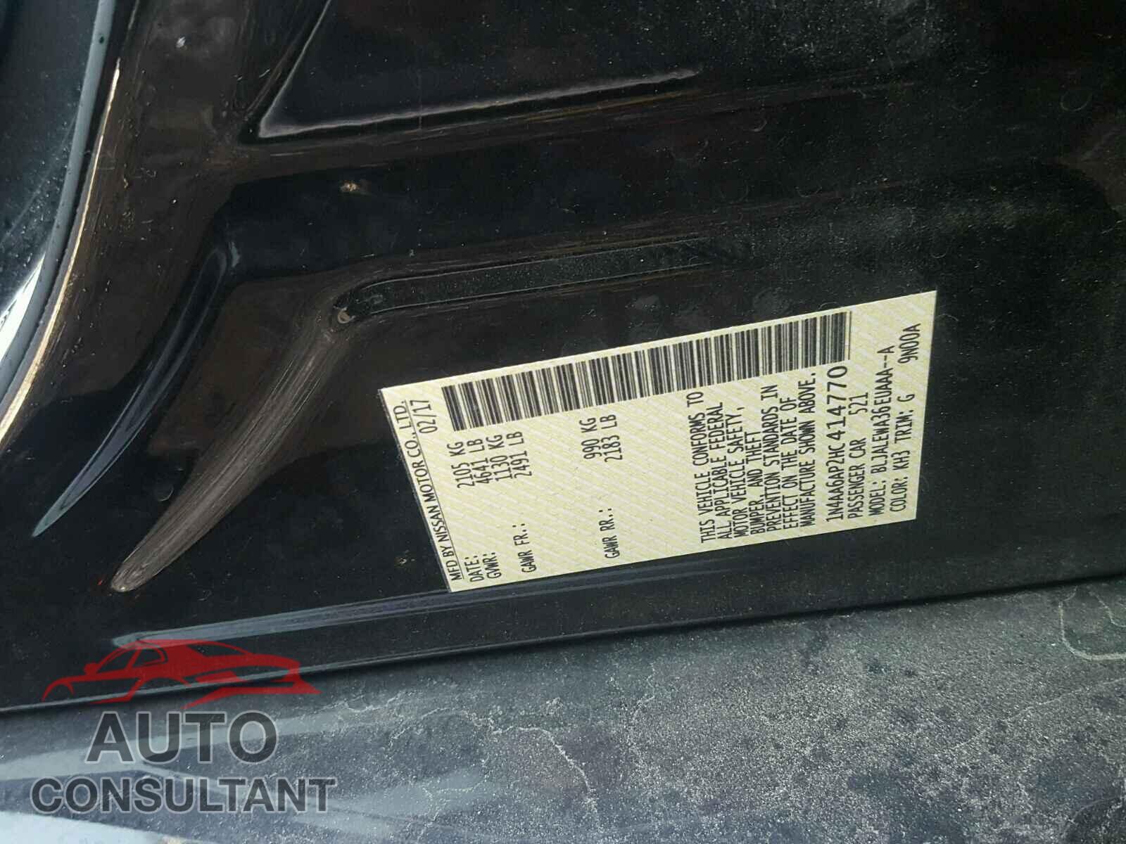 NISSAN MAXIMA 2017 - 1N4AA6AP2HC414770