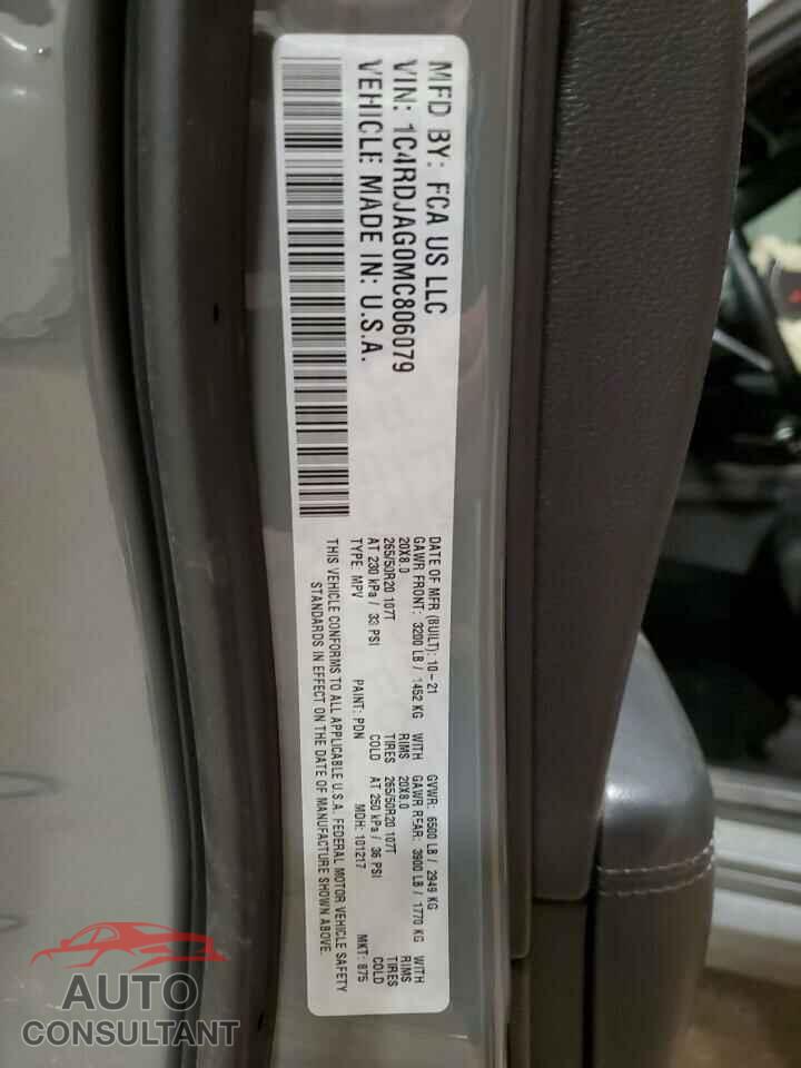 DODGE DURANGO 2021 - 1C4RDJAG0MC806079