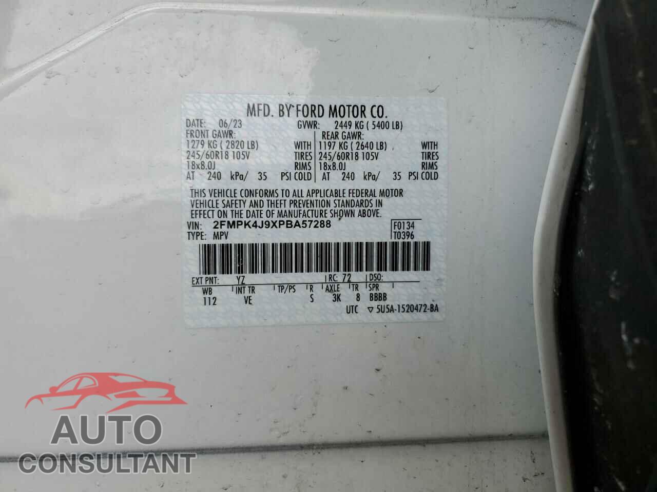 FORD EDGE 2023 - 2FMPK4J9XPBA57288