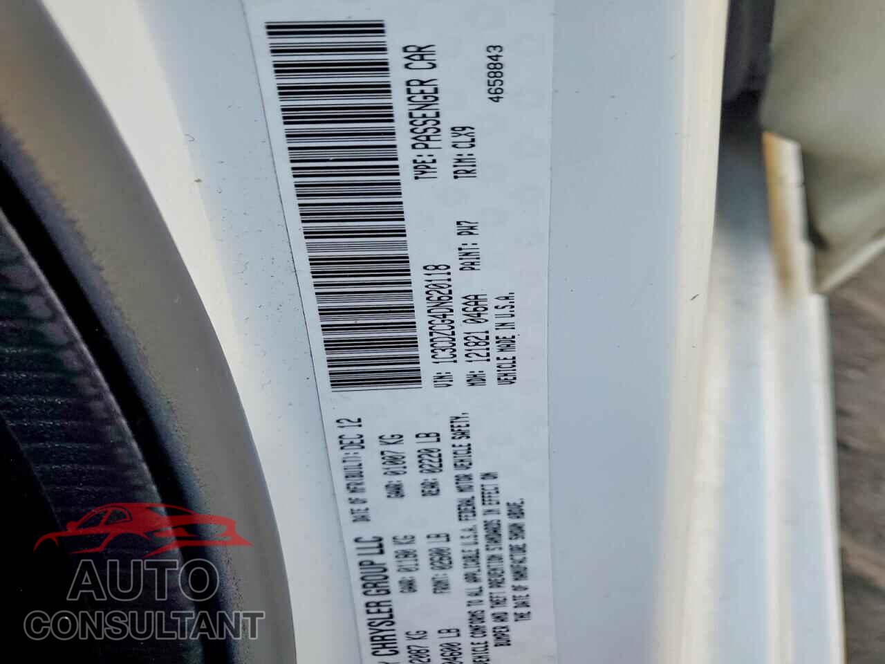 DODGE AVENGER 2013 - 1C3CDZCG4DN620118