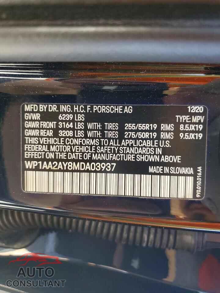 PORSCHE CAYENNE 2021 - WP1AA2AY8MDA03937