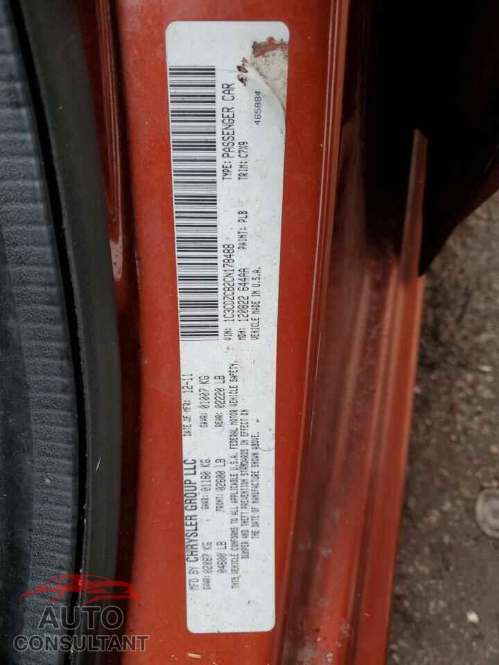 DODGE AVENGER 2012 - 1C3CDZCB2CN178488