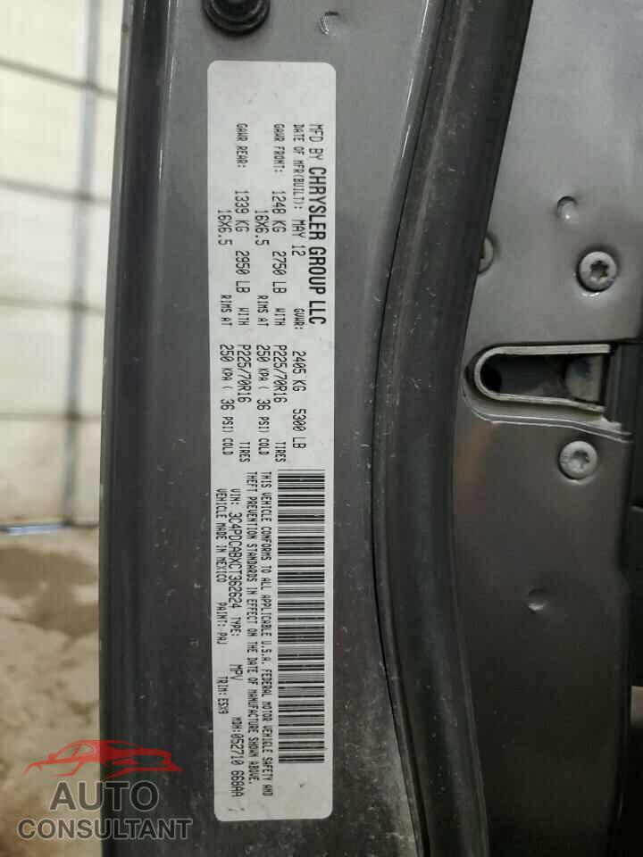 DODGE JOURNEY 2012 - 3C4PDCABXCT362624