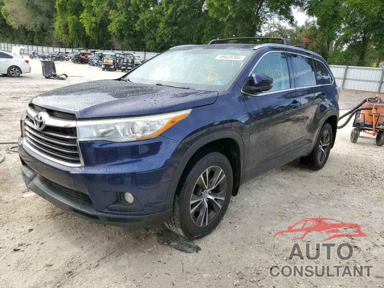 TOYOTA HIGHLANDER 2016 - 5TDJKRFH2GS238441