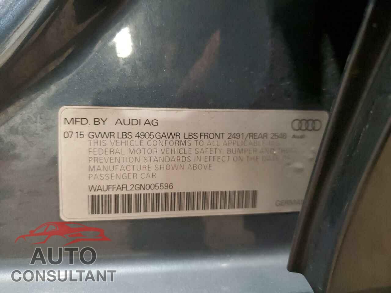 AUDI A4 2016 - WAUFFAFL2GN005596