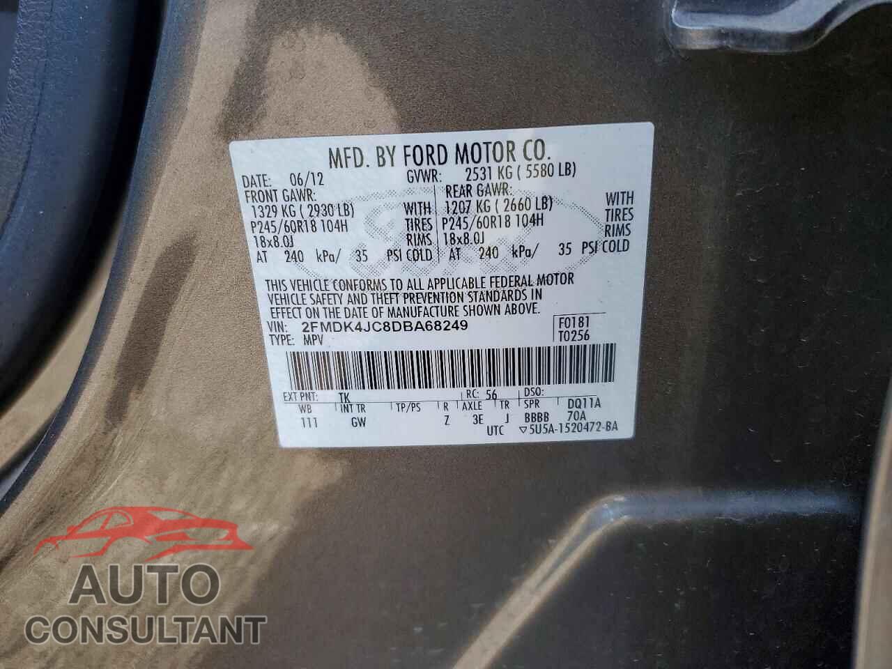 FORD EDGE 2013 - 2FMDK4JC8DBA68249