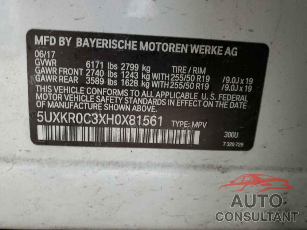 BMW X5 2017 - 5UXKR0C3XH0X81561