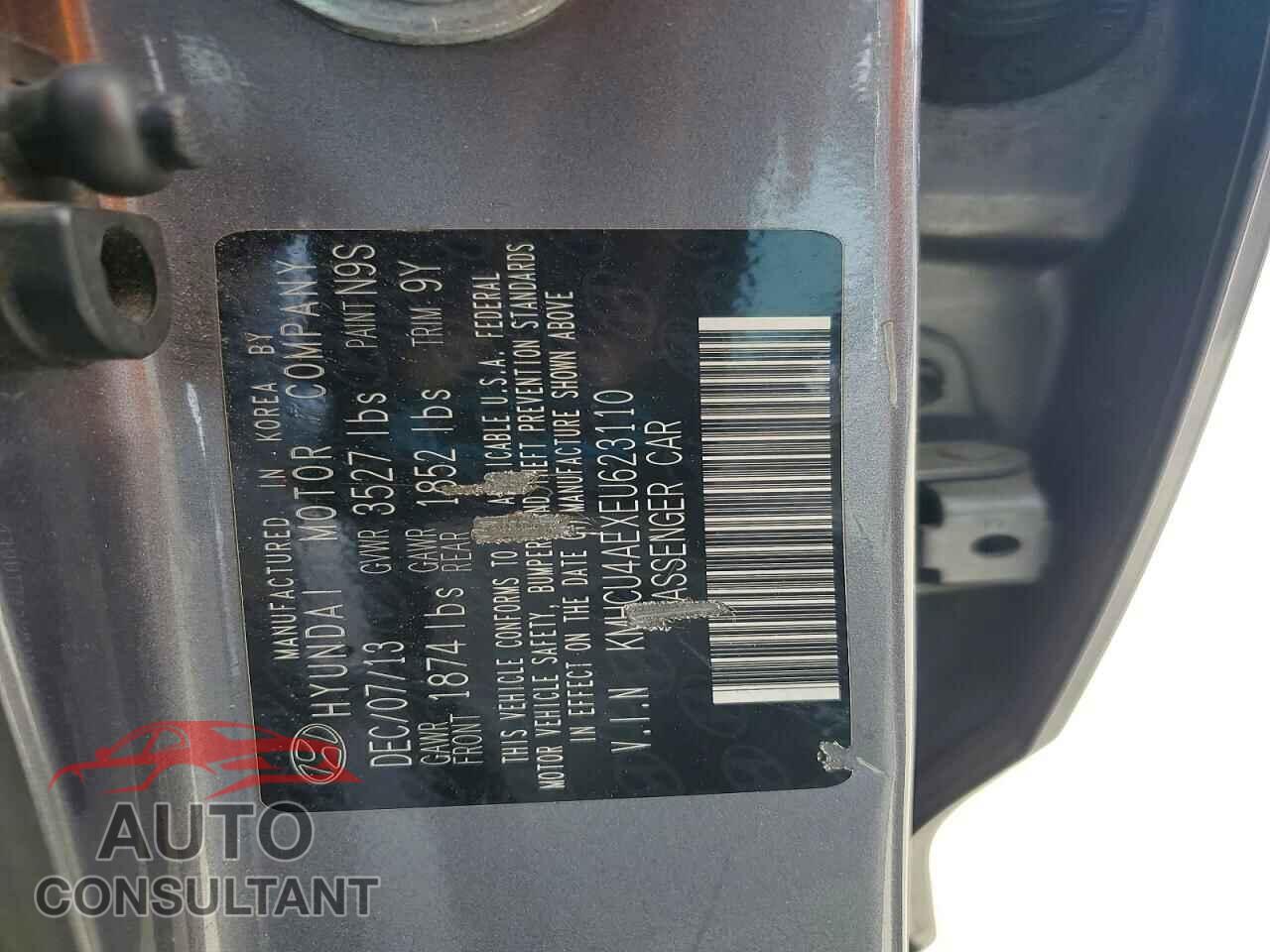 HYUNDAI ACCENT 2014 - KMHCU4AEXEU623110