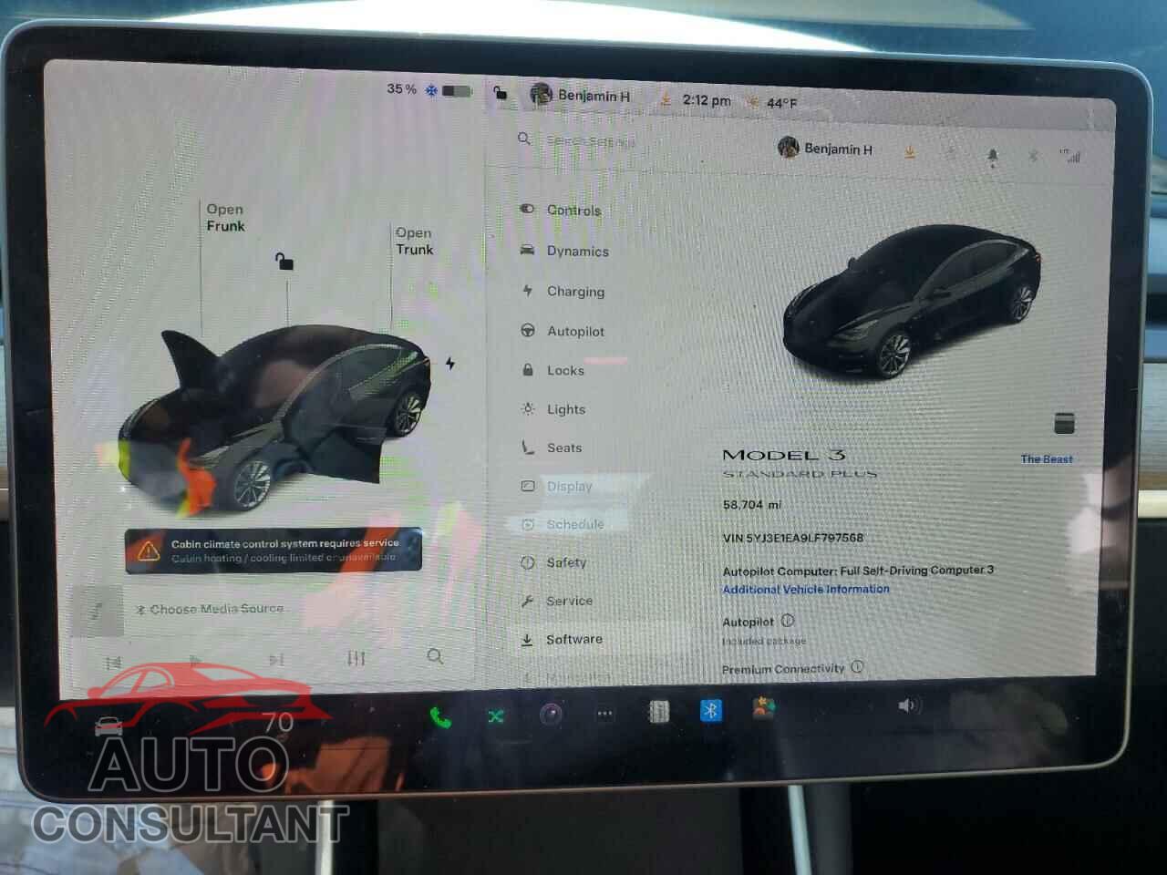 TESLA MODEL 3 2020 - 5YJ3E1EA9LF797568