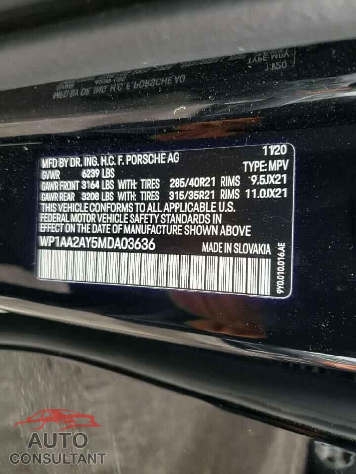 PORSCHE CAYENNE 2021 - WP1AA2AY5MDA03636