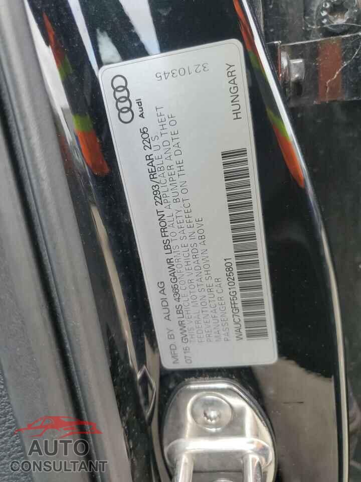 AUDI A3 2016 - WAUC7GFF5G1025801