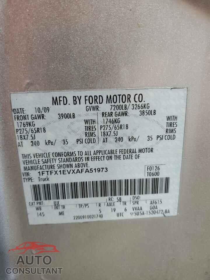 FORD F-150 2010 - 1FTFX1EVXAFA51973
